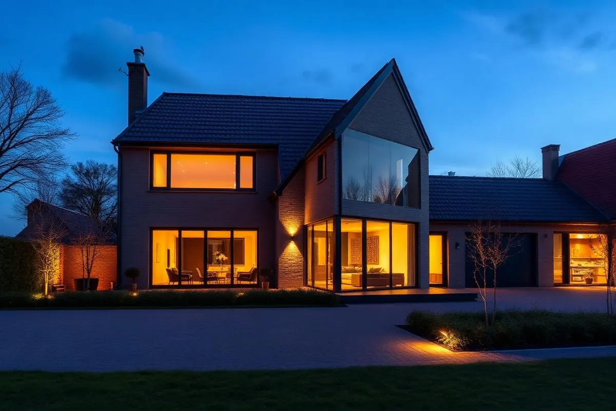 Vrijstaande moderne villa in Eindhoven met geïntegreerde slimme verlichting en zonwering